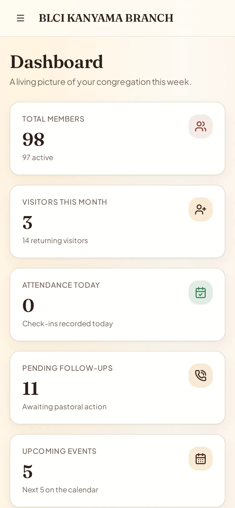 Sheptera dashboard on a mobile phone